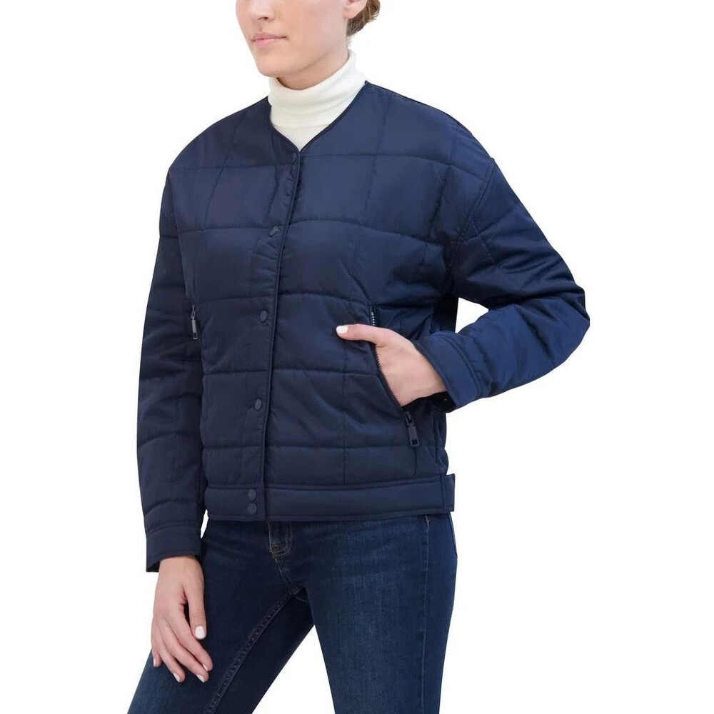 Rebecca Minkoff women Navy Lightly Insulated Short Quilted Jacket Coat sze Small